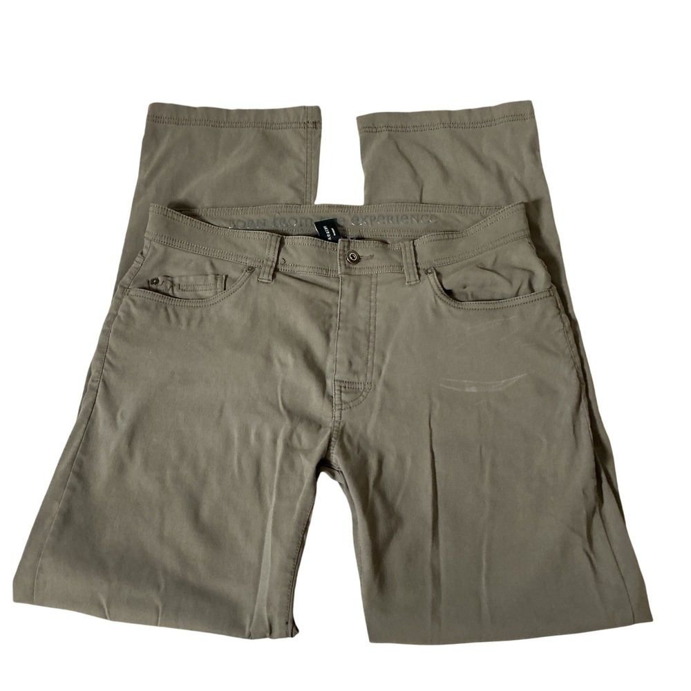 Prana Slim Fit Hiking Pants Mens 34x32 Brown Outdoor Trail Stretch Trousers